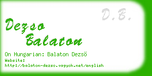 dezso balaton business card